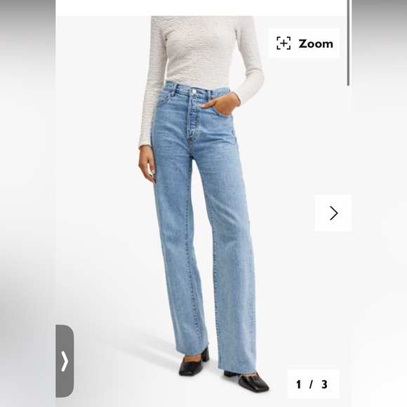 Mango Denim - Mango Nora Light Blue High-Waist Wide Leg Jeans